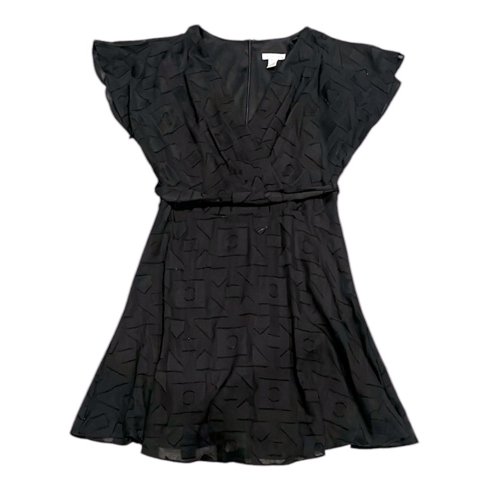 London Times | EUC Short-Sleeved Wrap Front Belted Dress